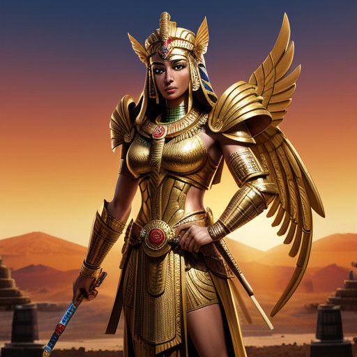 Athena in Golden Armor, Ancient Egyptian Mythology