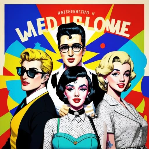 Buddy Holly, Elvis, and Marilyn in Pop Art