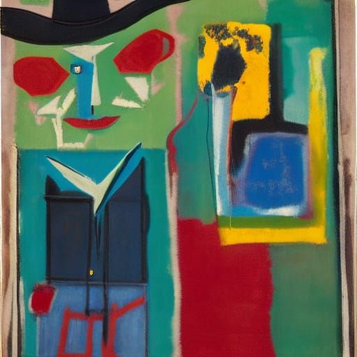 Cowboy Figure with Abstract Expressionist and Expressionist ...