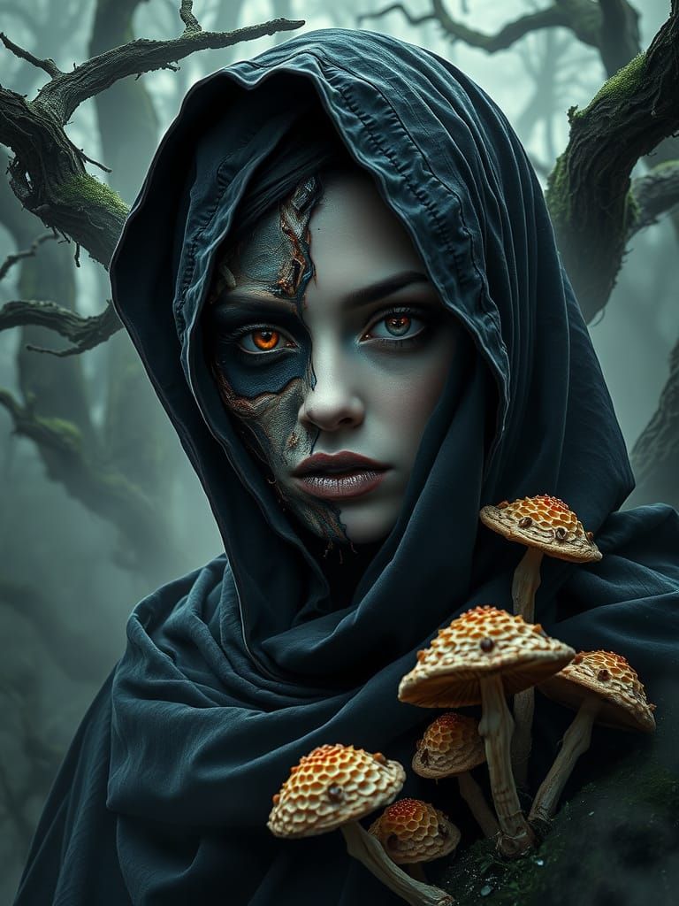 Ethereal Gothic Siren with Grotesque Dichotomy