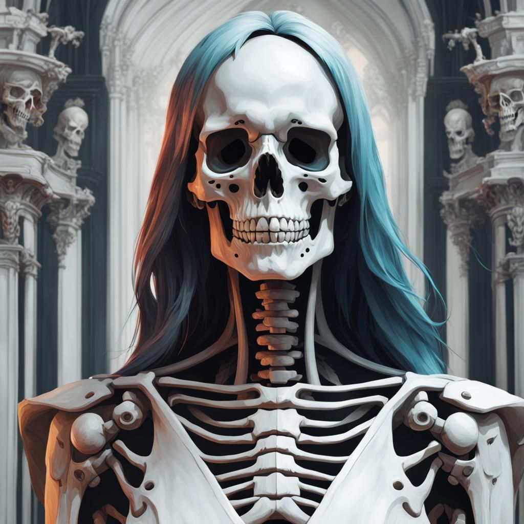 Person Transforms to Skeleton: Detailed Concept Art
