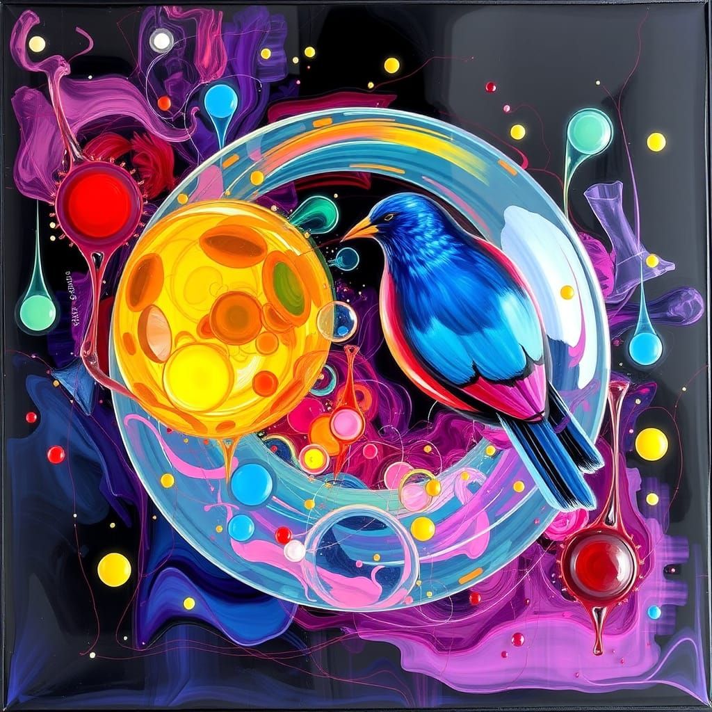 Vibrant Reverse Glass Painting Technique
