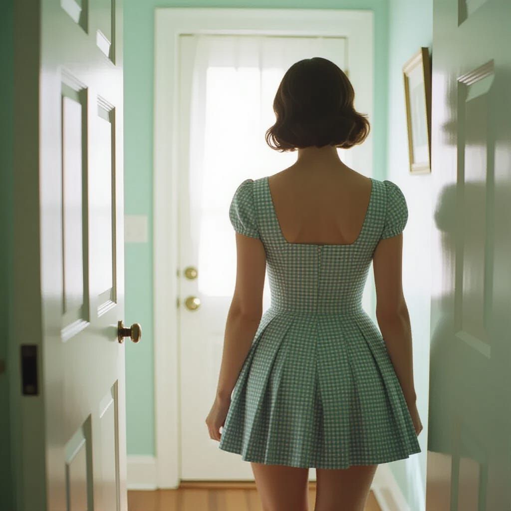 Embarrassed Young Man in Dress Caught by Door