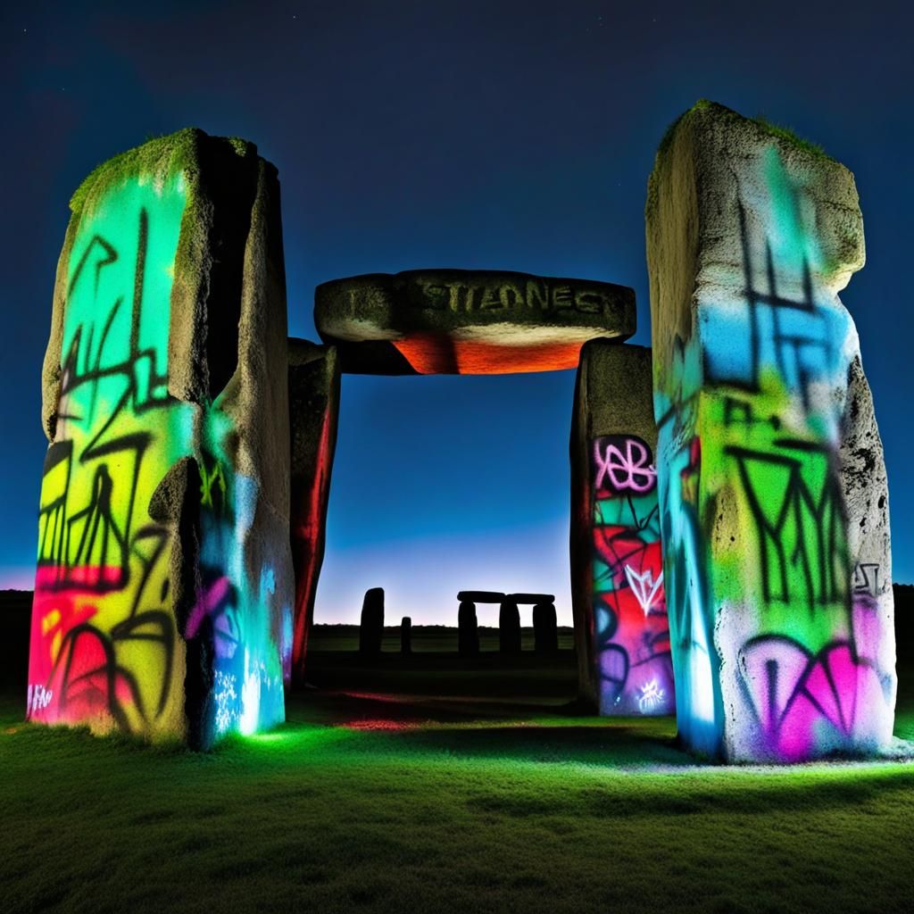 Stonehenge Reimagined: Graffiti and LED Light Art