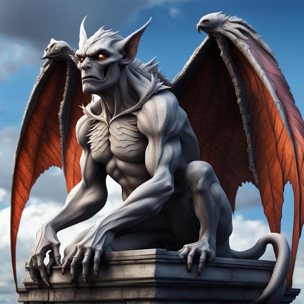 Gothic Gargoyle Concept Art in 3D Rendering