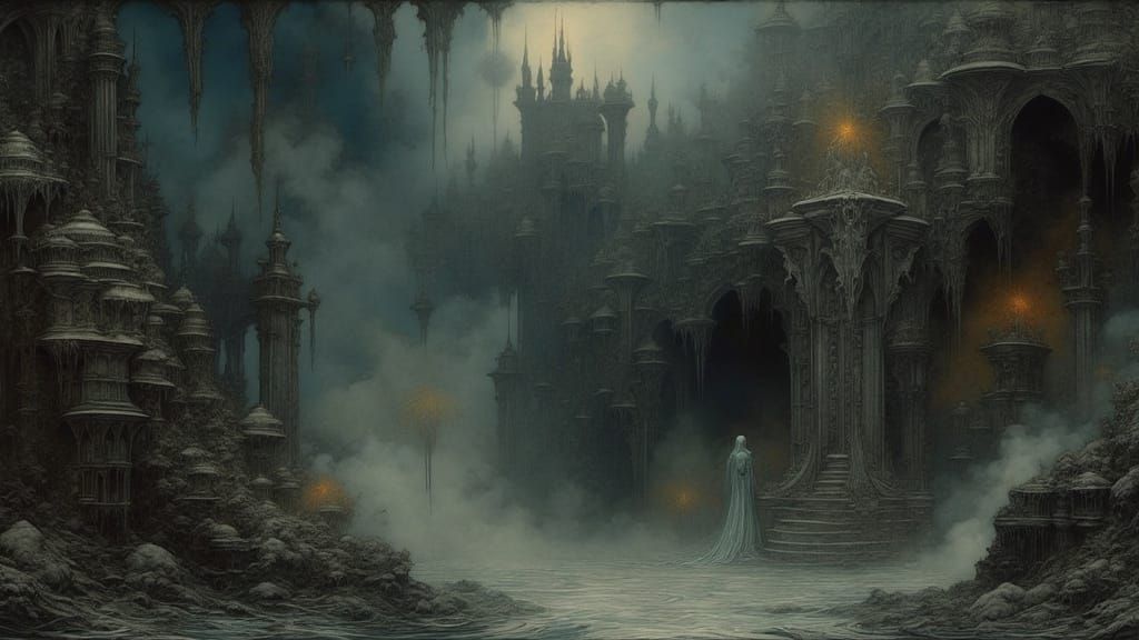 Ancient Machinery Catastrophe in Dystopian Temple