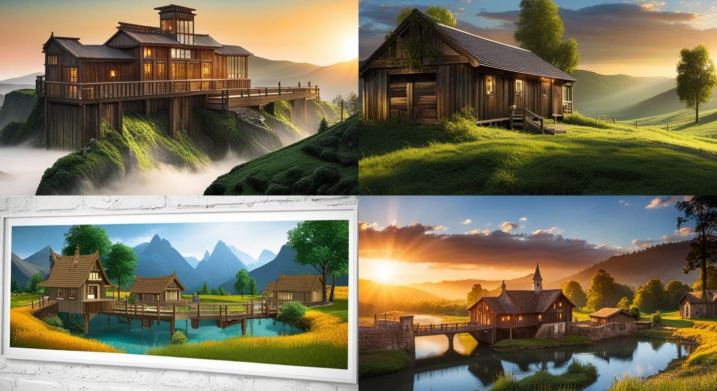 Elven City Sunrise: Dark Fantasy Concept Art