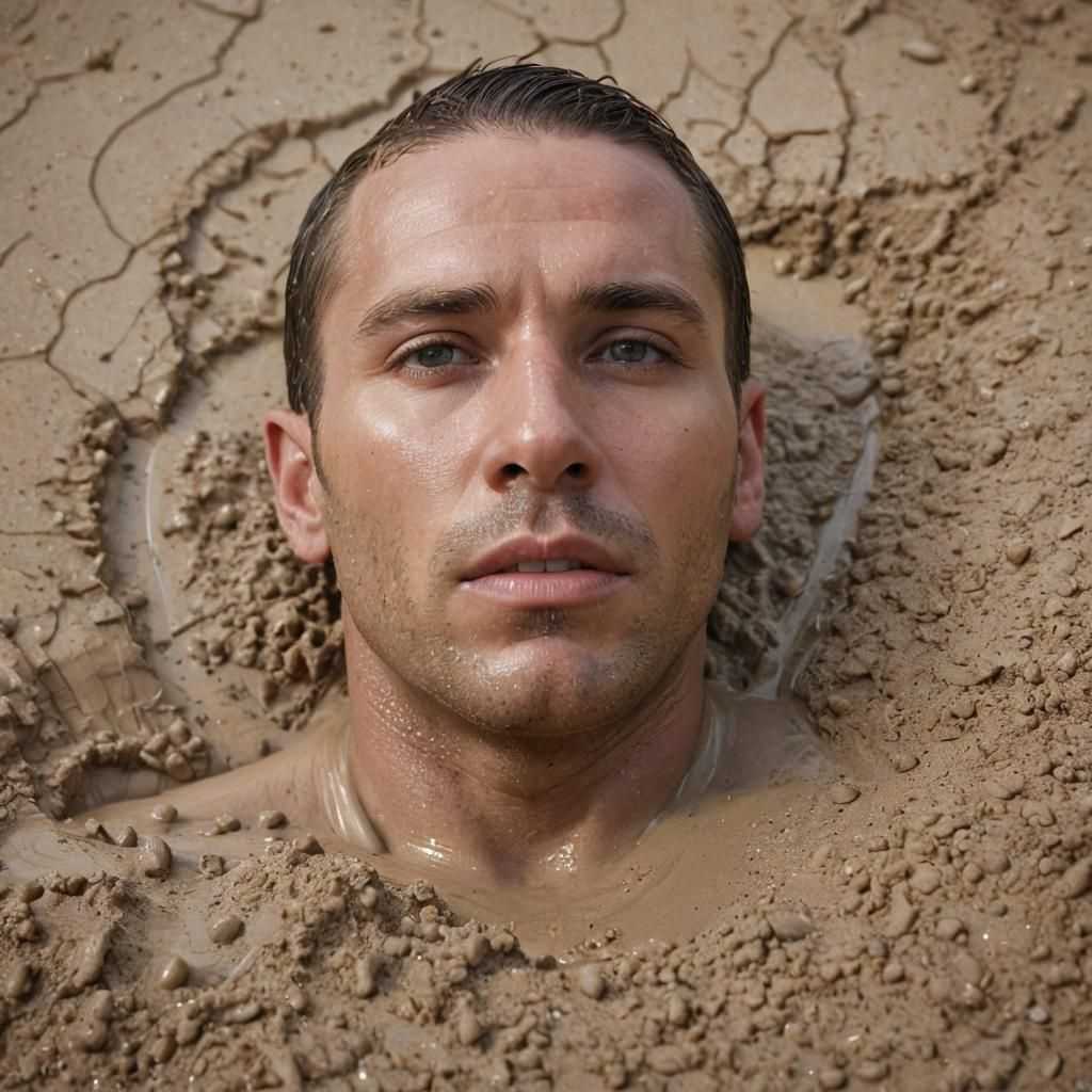 Male Cop Sinking in Quicksand: Portrait Photography