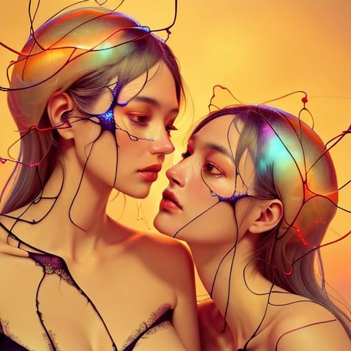 Abstract Neurons in Blue Void: Macro Photography