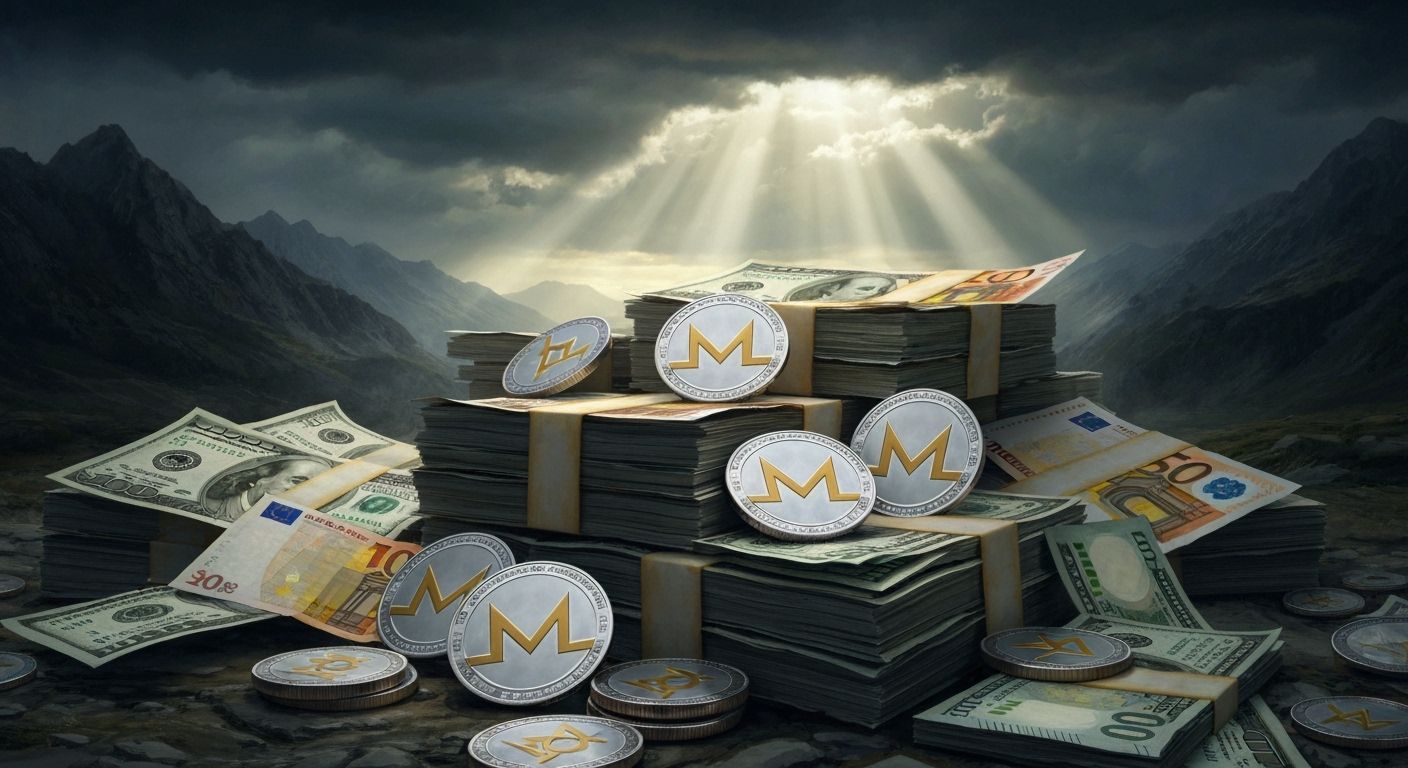 Epic Treasure Hoard: Euro, Dollar Bills & Monero Coins