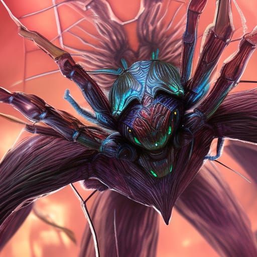 Hyperrealistic Arachnid-Humanoid Hybrid Concept Art