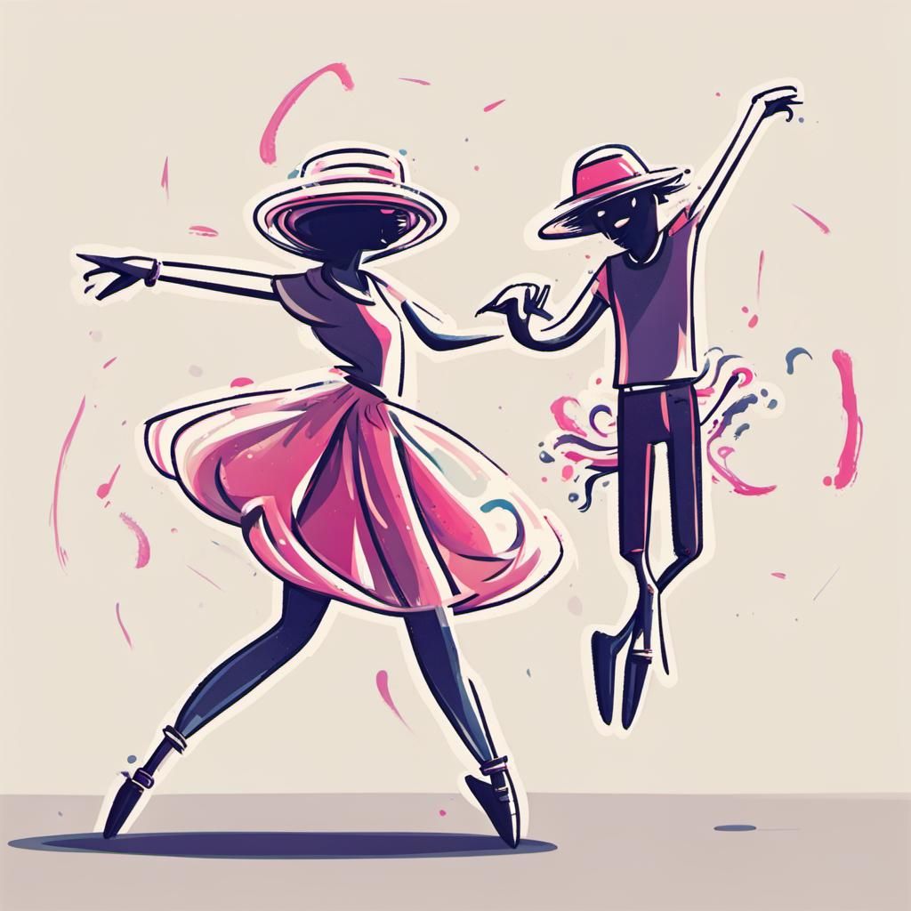 Abstract Dancing Figure: AI Interpretation