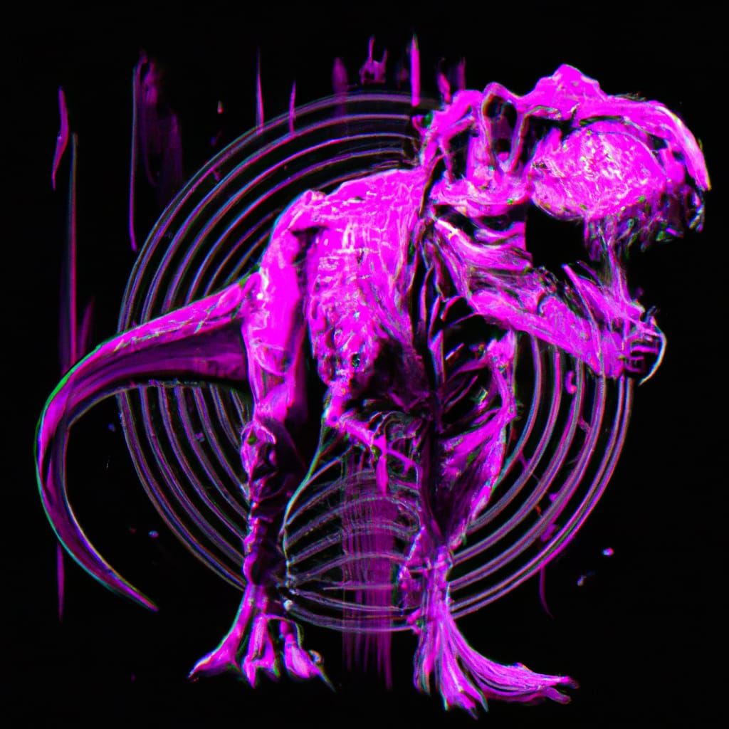 Vaporwave T-Rex Digital Illustration