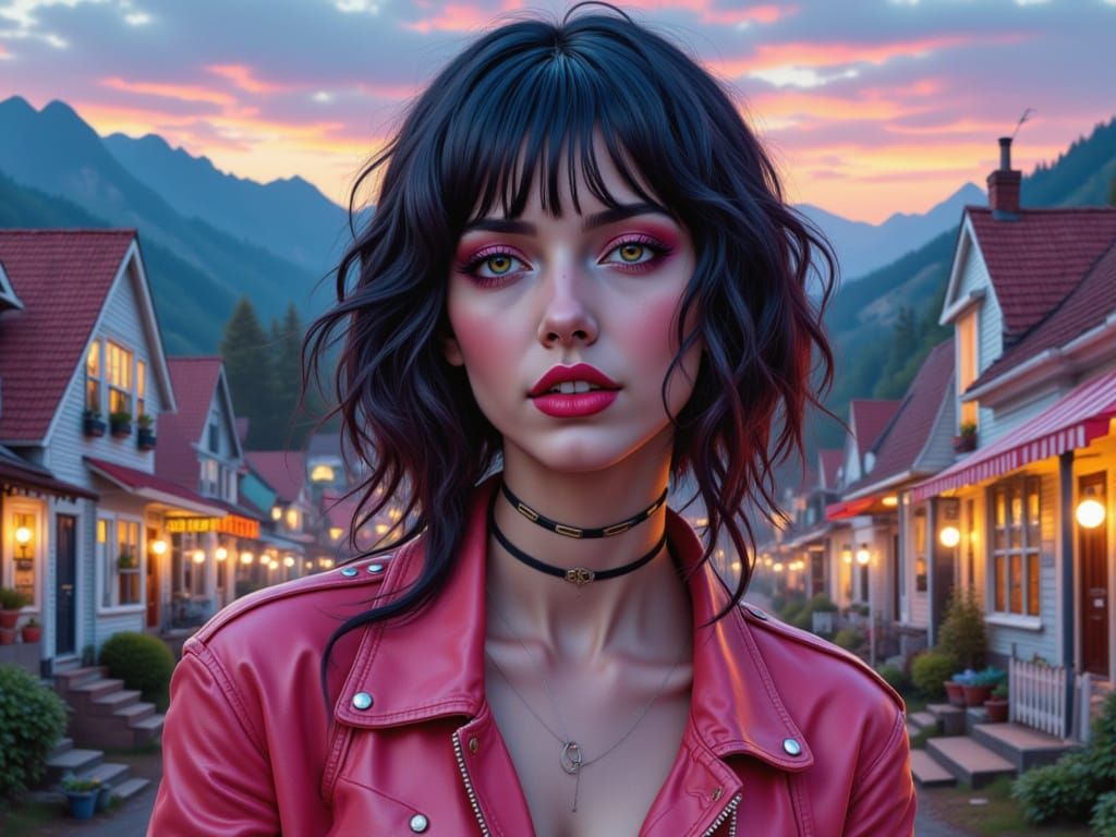 Euphoric Woman Portrait in Fantasy Realism Style