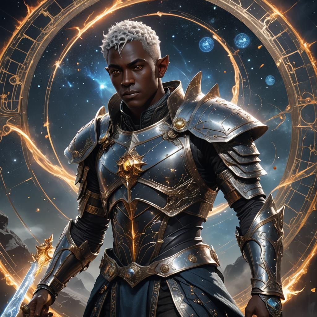 Astral Elf Warrior in Solar Flare Nimbus