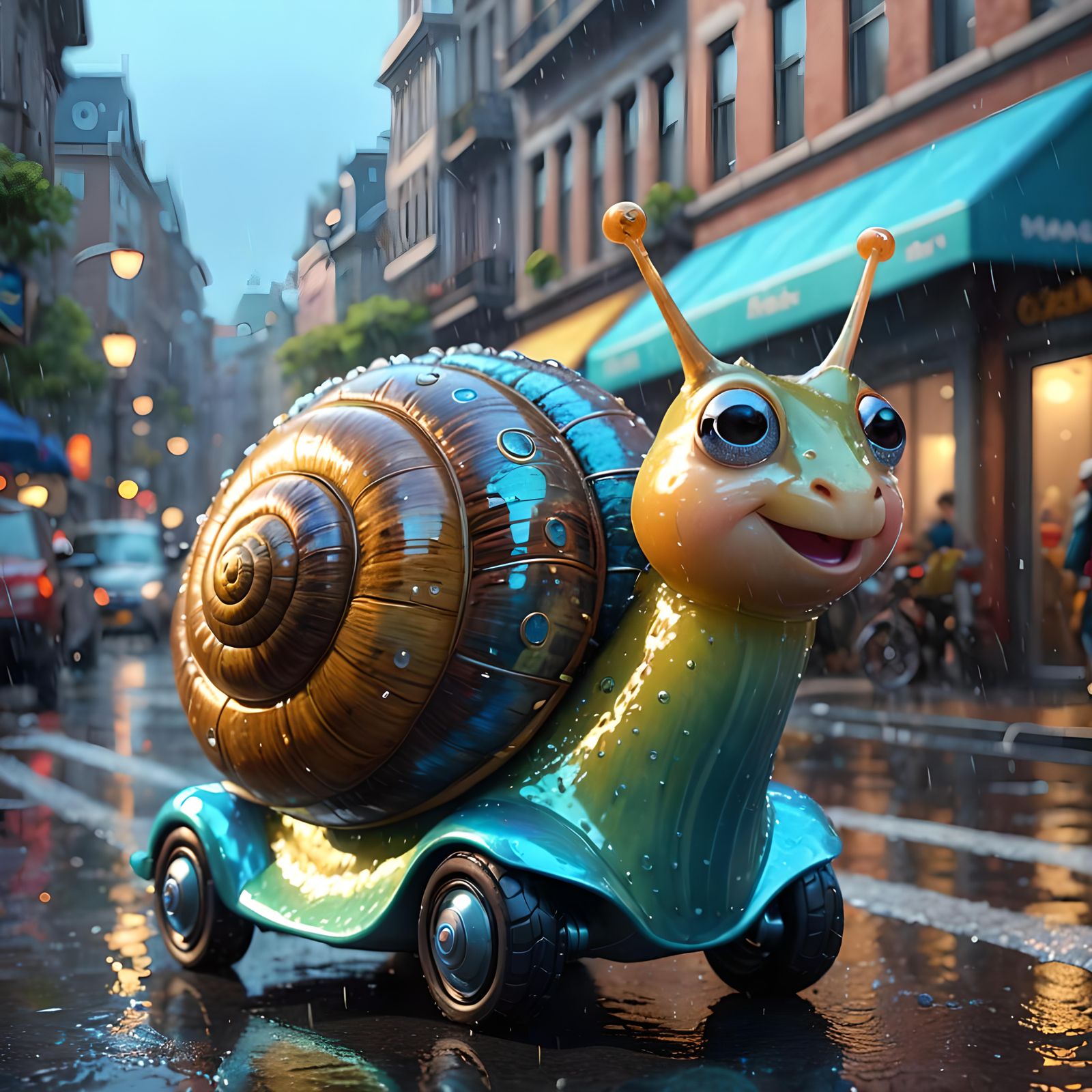Happy Cute fast Snail !