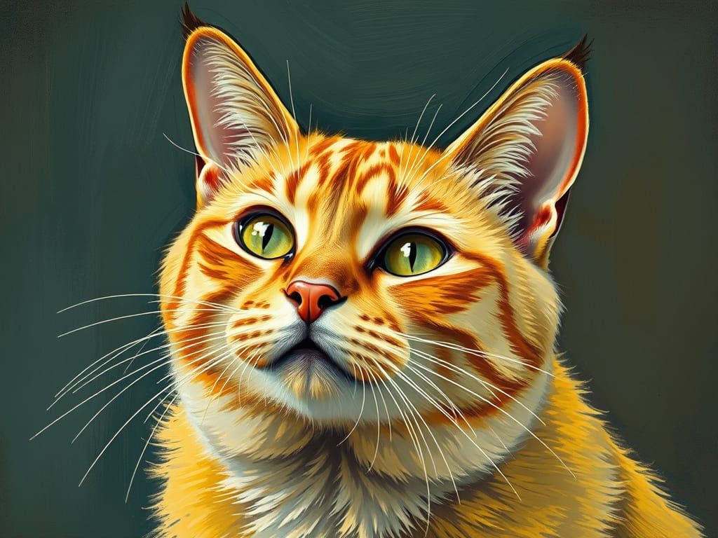 Wild Yellow Cat in Fauvist Style