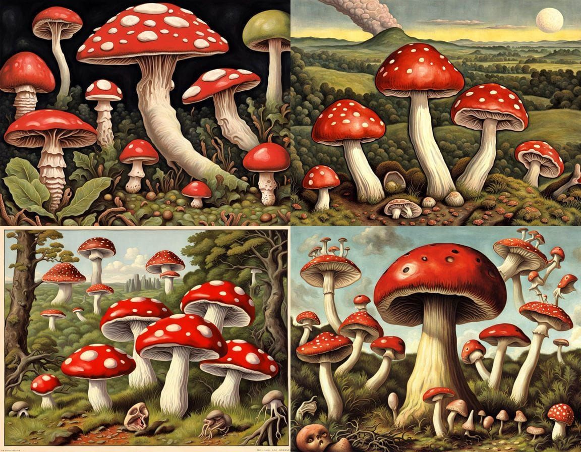 Mushroom Alien Sacrifice in Whimsical Art