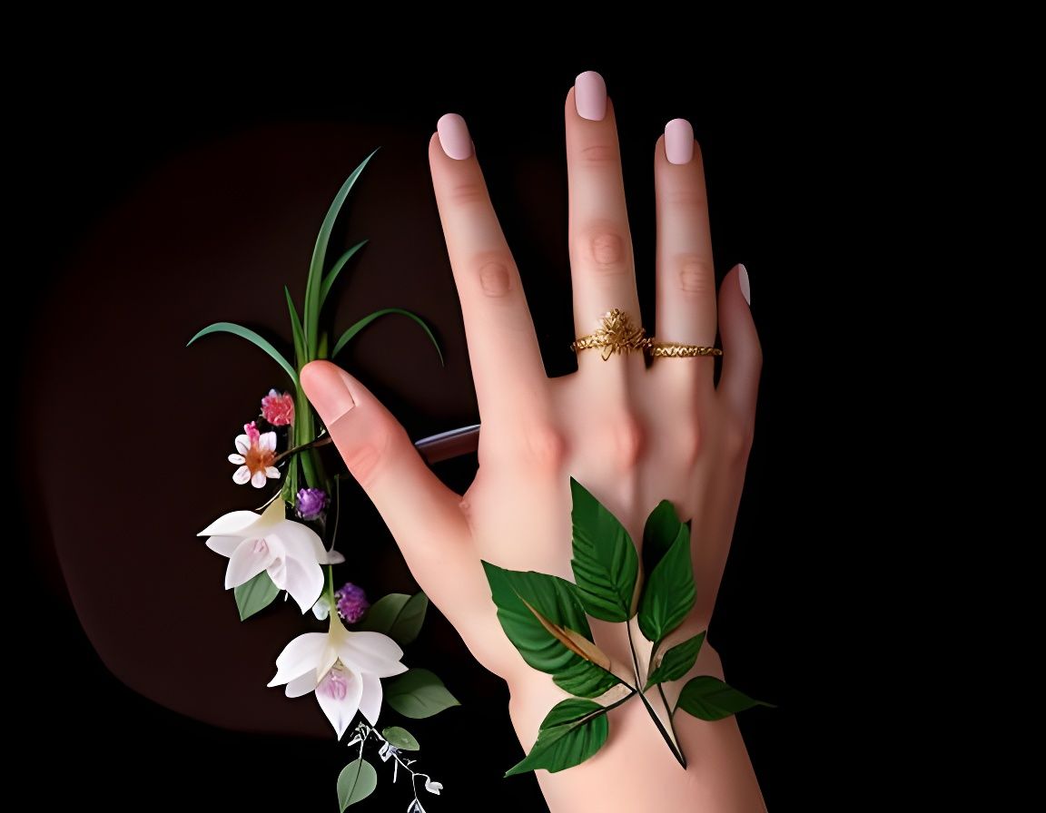 Perfect Hand in Botanical Art Style