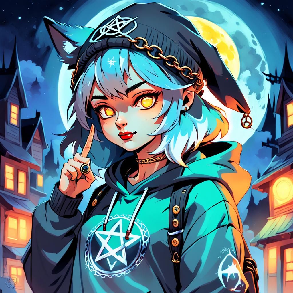 Ash Wolf Portrait in Dark Fantasy Watercolor Style