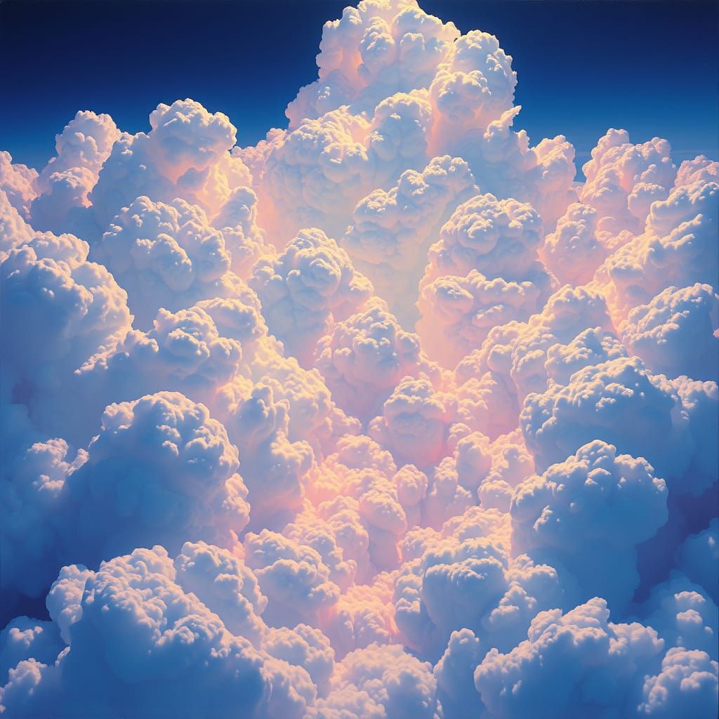 Dreamlike Landscape with Iridescent Clouds