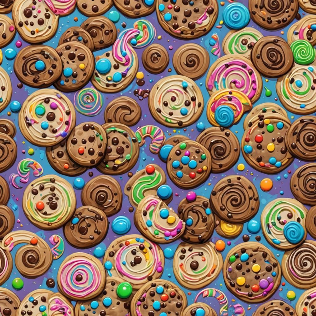 Gooey Chocolate Chip Cookies in Gouache Wonderland