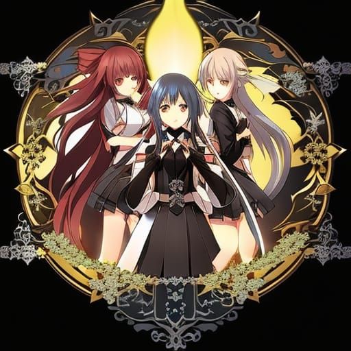 Anime Style Sisters in Japanese Manga Art