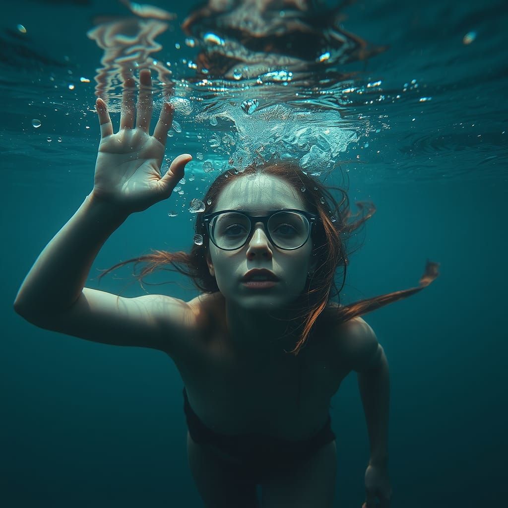 Underwater Scene in Style of Expressive Portraiture