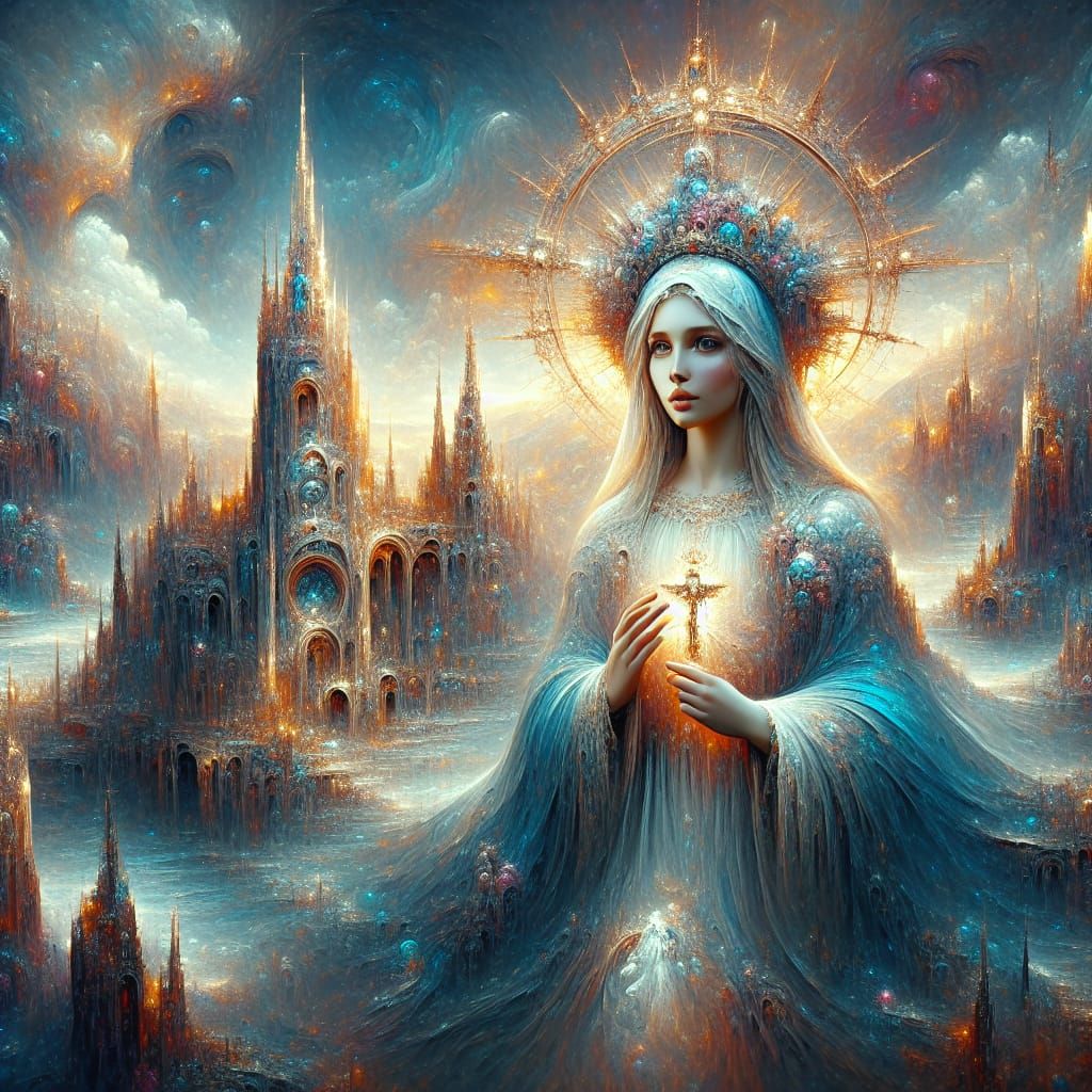Holy Mary, Our Lady, Star of the Sea: Digital Art