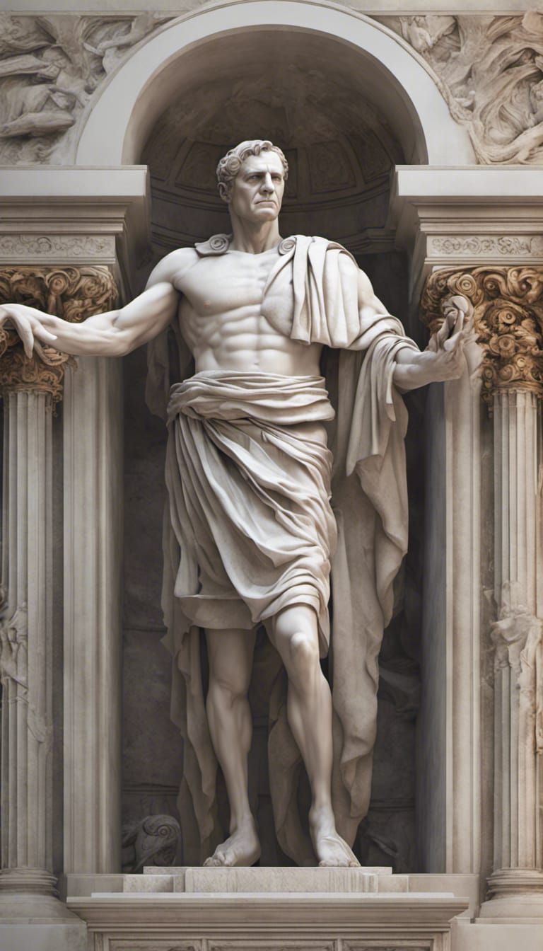 Julius Caesar Declared a God: Photorealistic Oil Painting