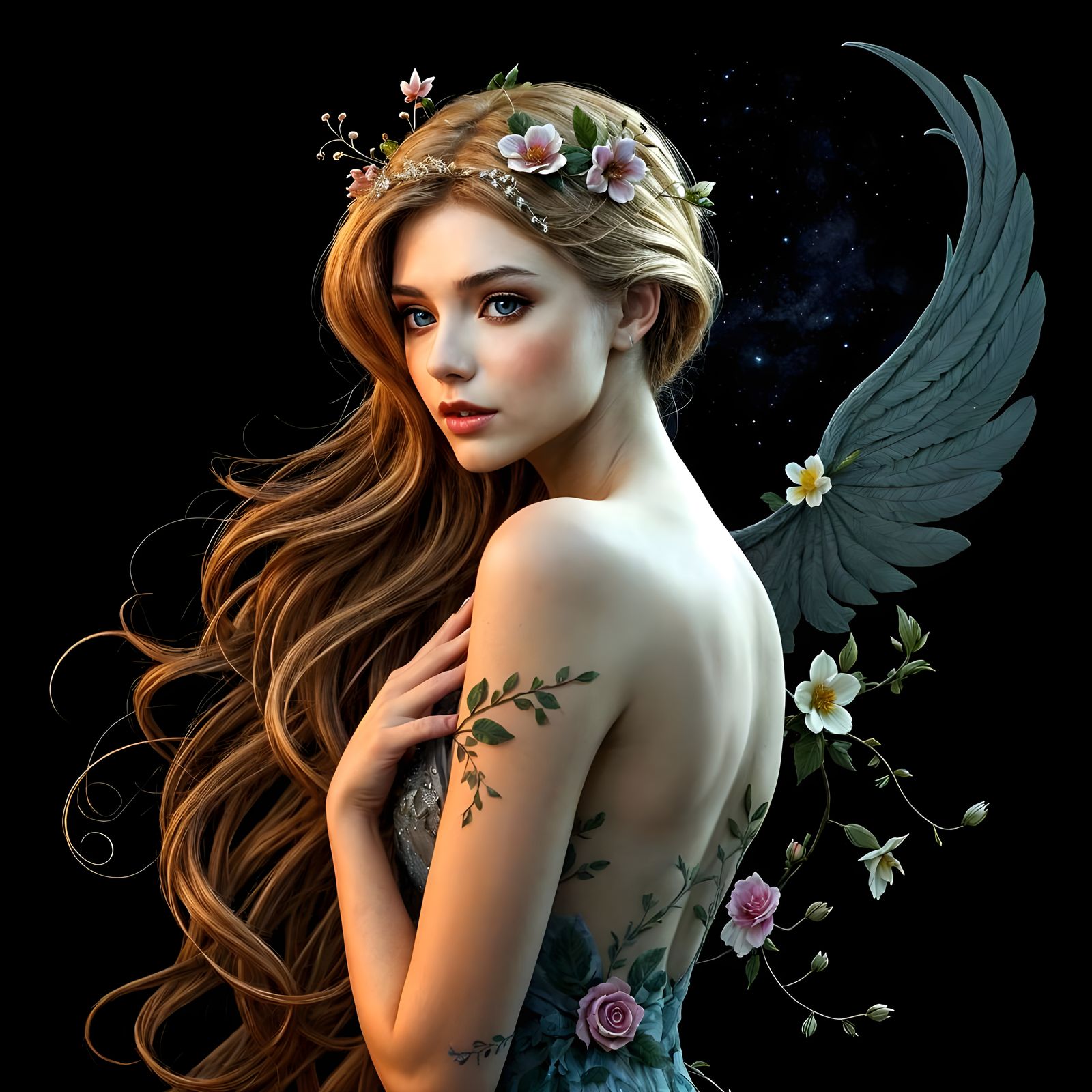 Ethereal Goddess of Timeless Elegance in a Fantasy World