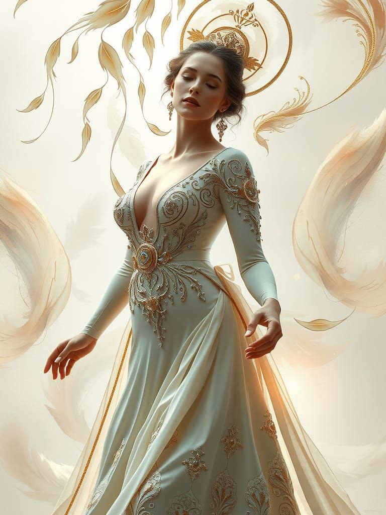 Ethereal Goddess in Lyrical Abstraction