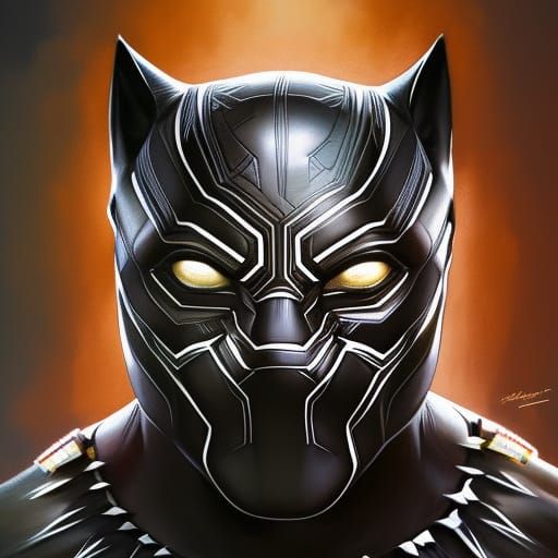 Hyperdetailed Black Panther Portrait in Striking Lighting