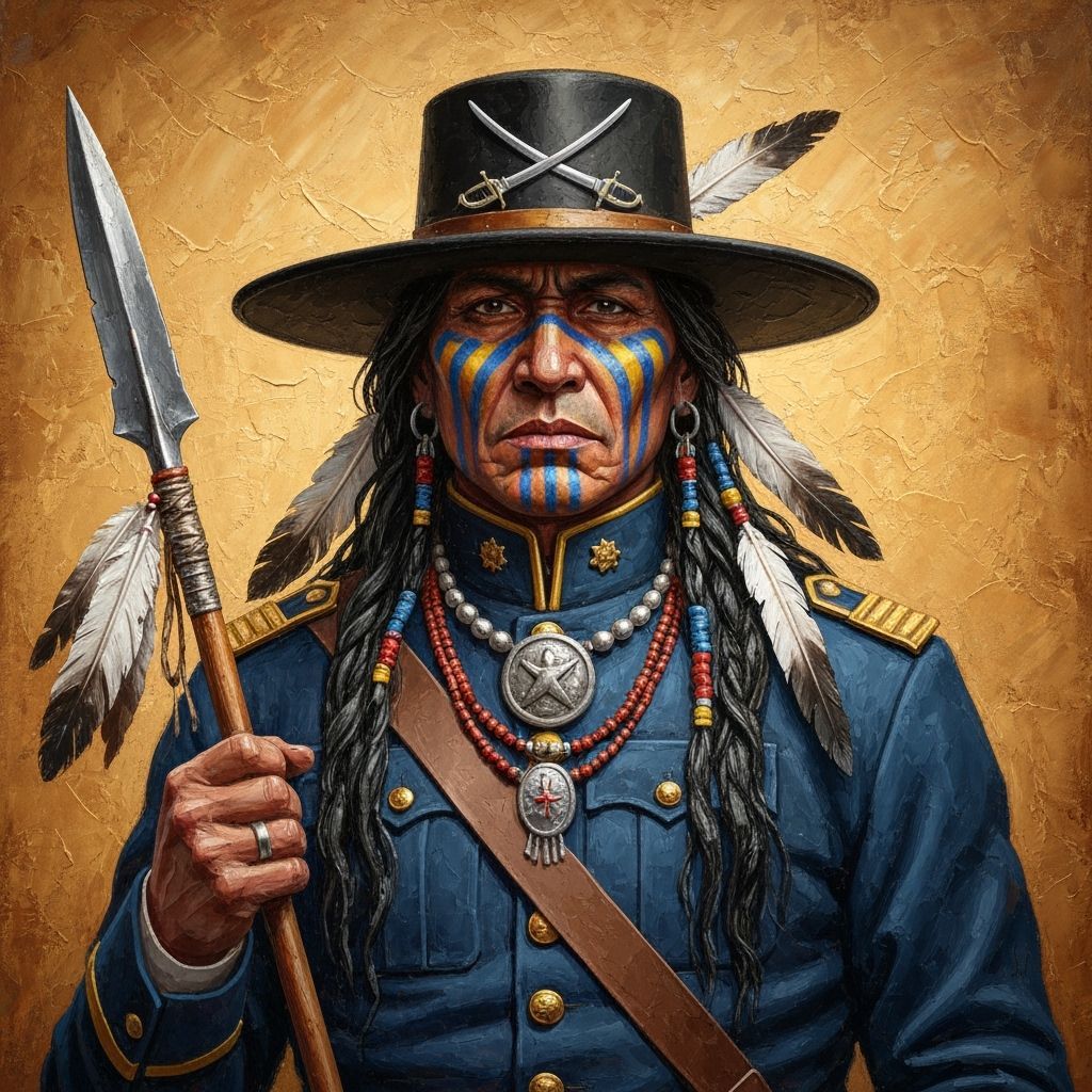 Native American Warrior: 3D Impasto Oil Portrait