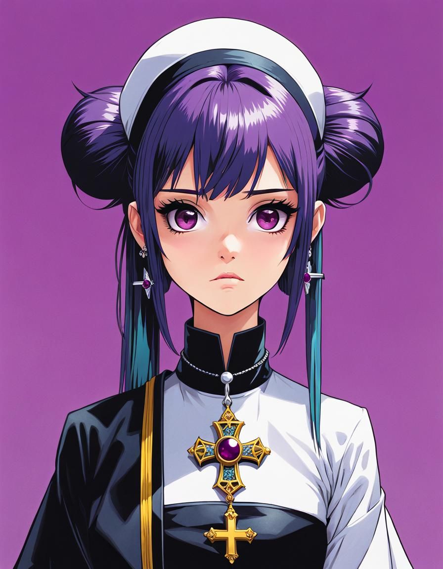 Emo Punk Priestess Princess in Anime Style