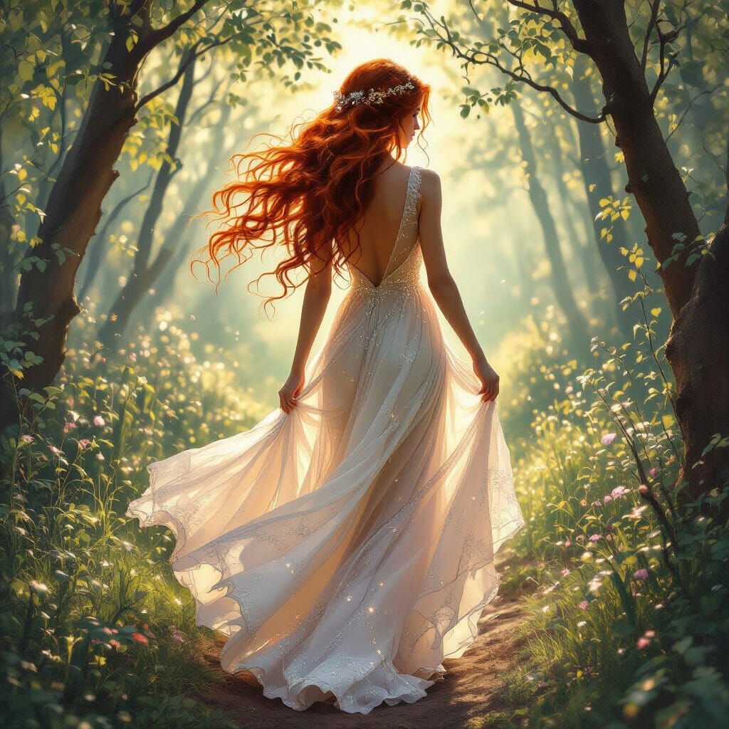 Sparkling red silk floaty dress