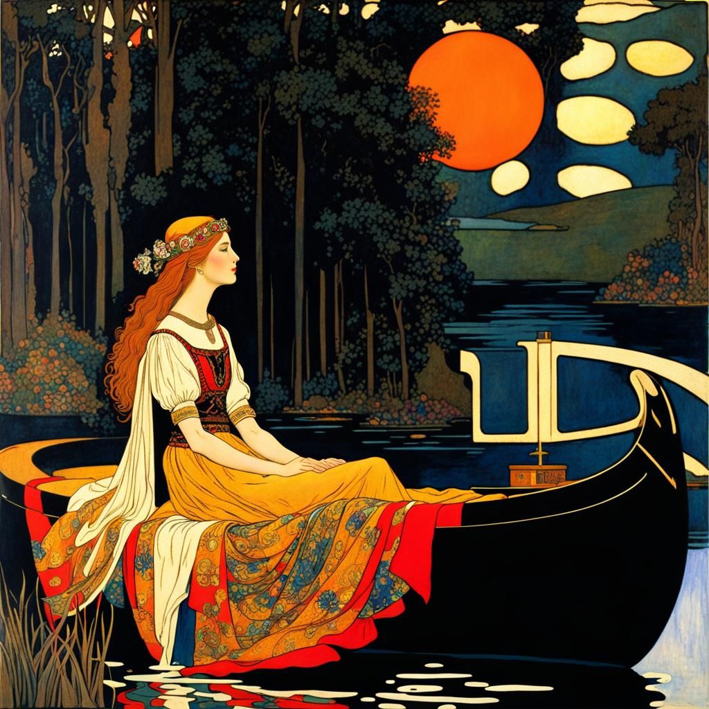 Lady of Shalott in Dreamy, Whimsical Artwork