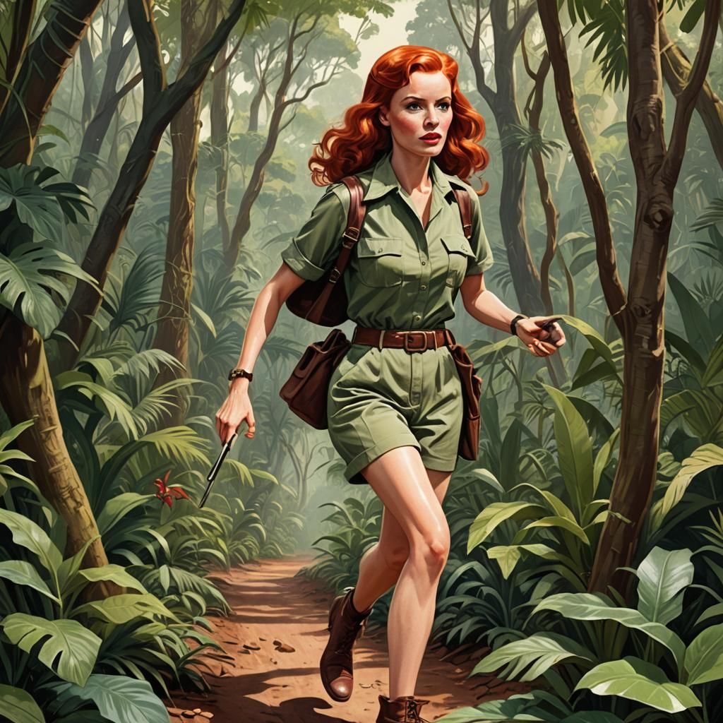 Vintage Pulp Cover: Redhead Safari Adventure