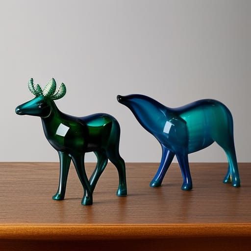 Realistic Blown Glass Animal Figurines