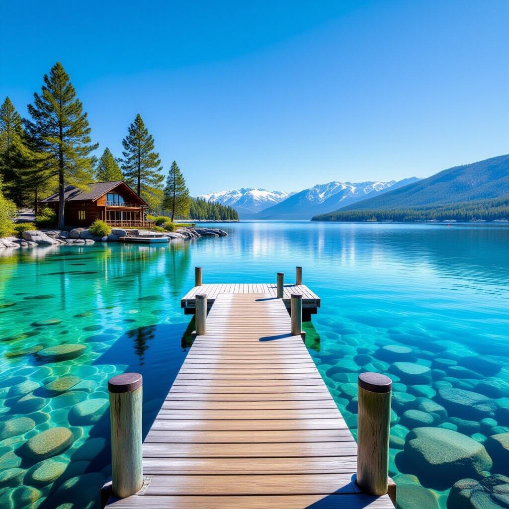 South Lake Tahoe Cabin with Private Dock in Summer