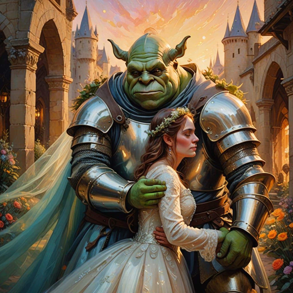Ogre and Knight Wedding: Impressionistic Surrealism