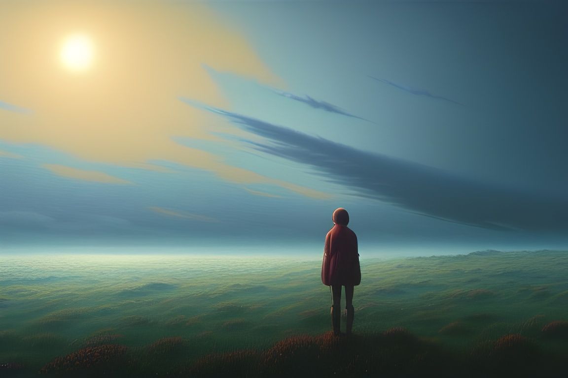 Person's Search: Ghibli-esque Expressionist Painting