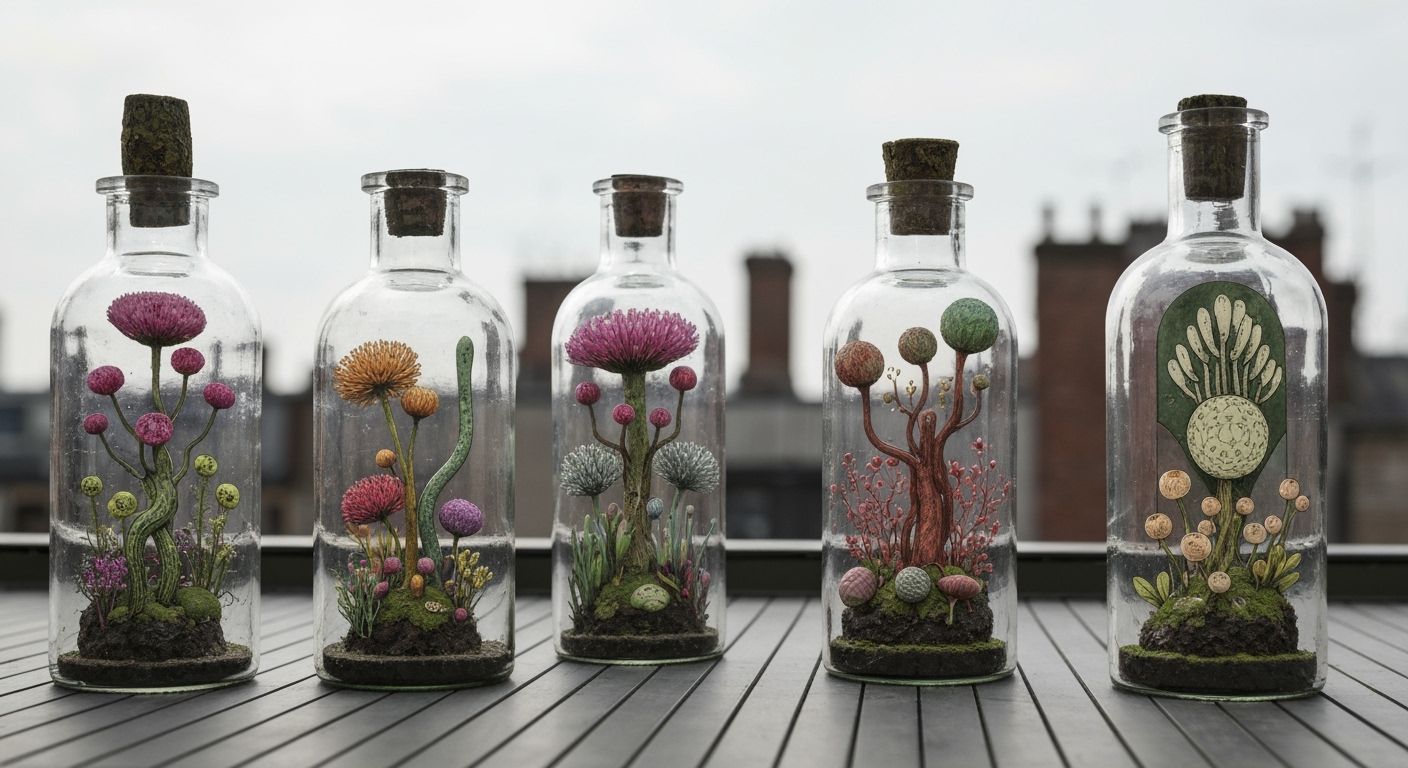 Ethereal Ecosystems in Glass Bottles as Folk Art