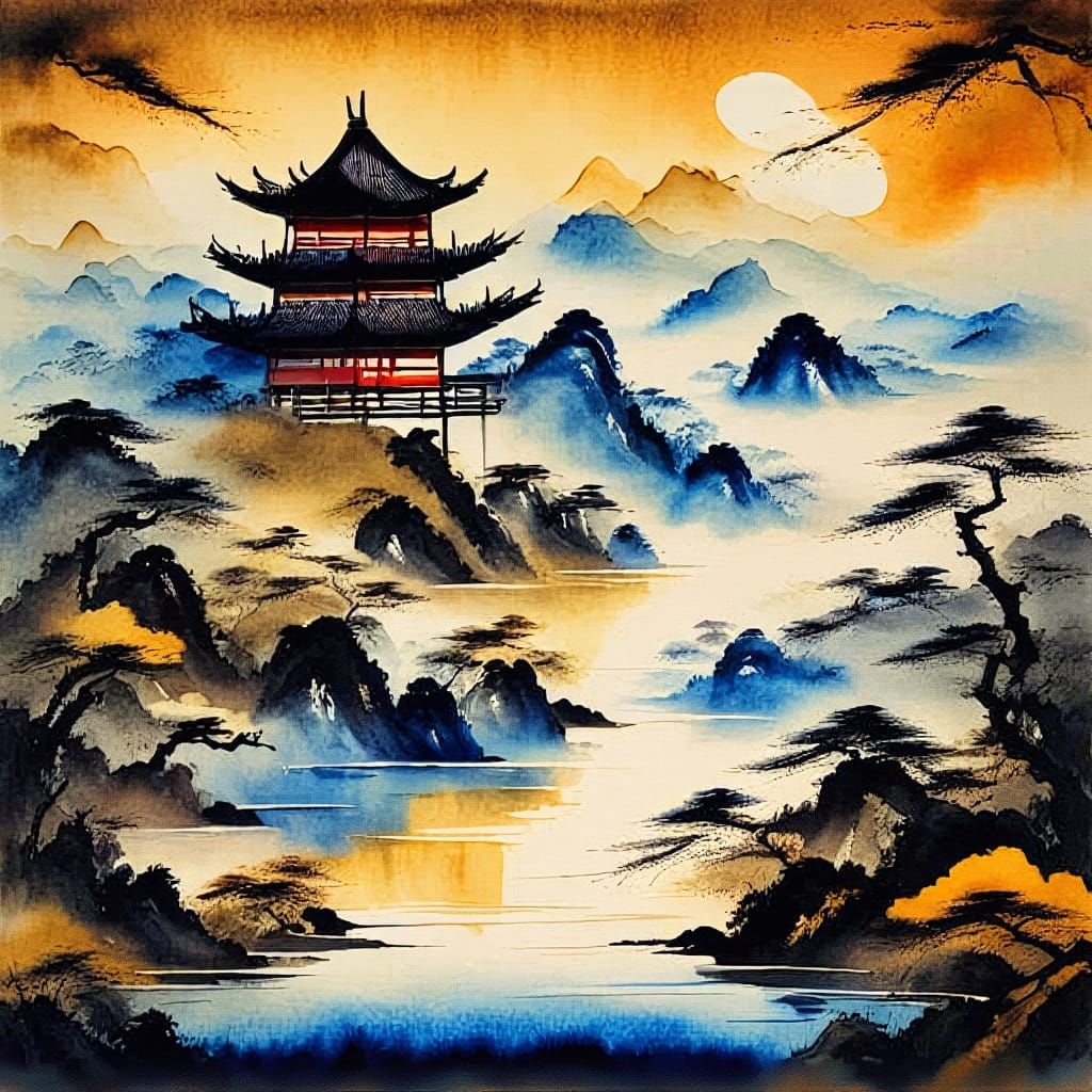 Abstract Tori Gate Landscape with Fine Details