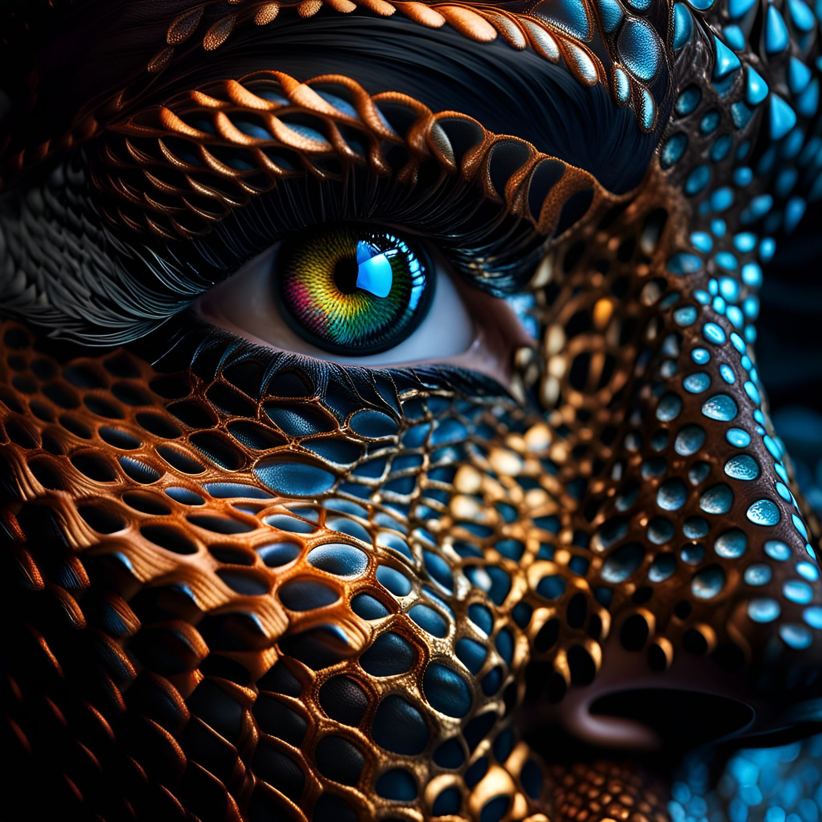 Surreal Close-Up of Beautiful Woman in Dreamscape