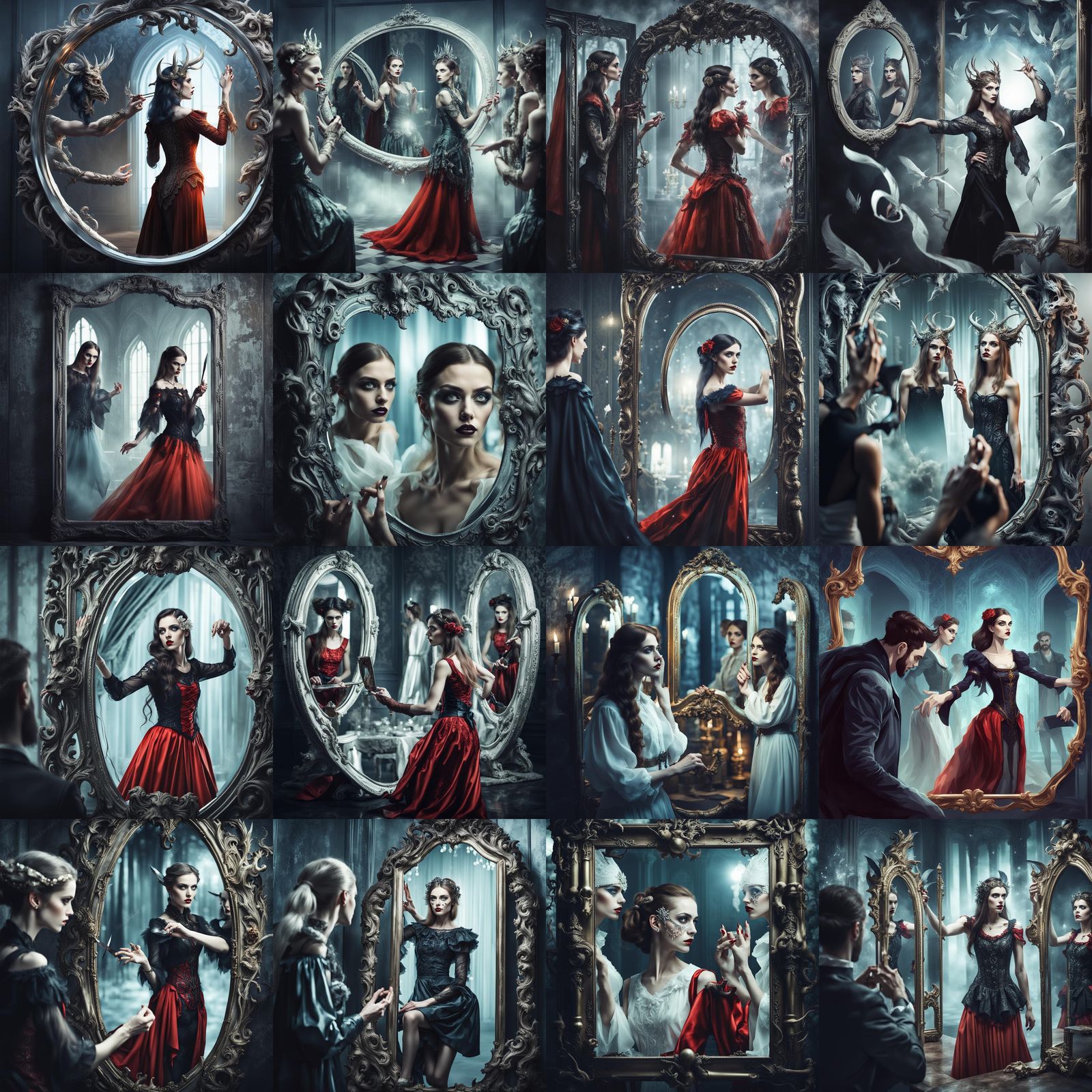 Eerie Fey Woman Tempts Men Through Mirror