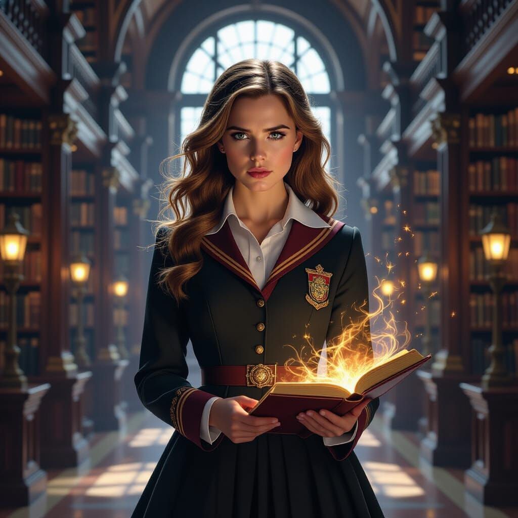 Hermione Granger in Harvard Library, Channelling Ancient Mag...