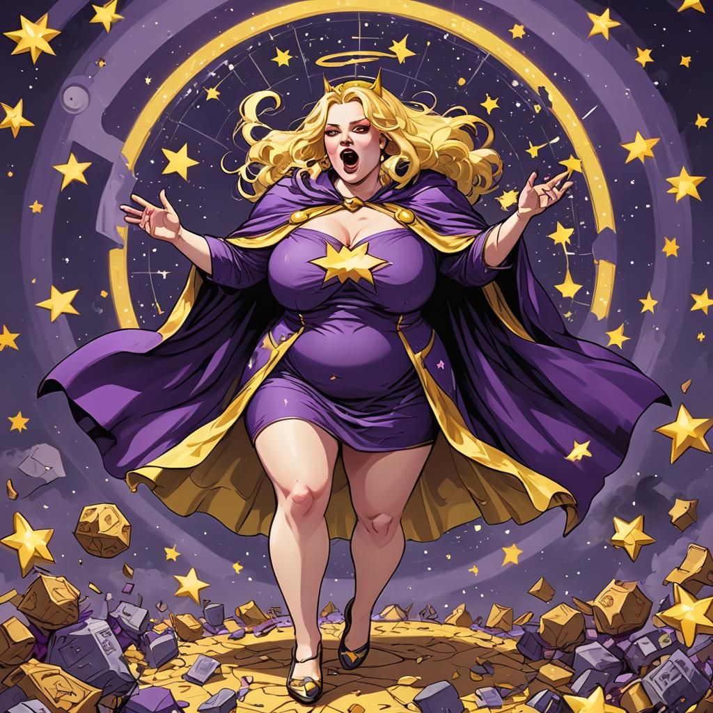 Plus-Size Supergoddess Aria in Cyberpunk Style