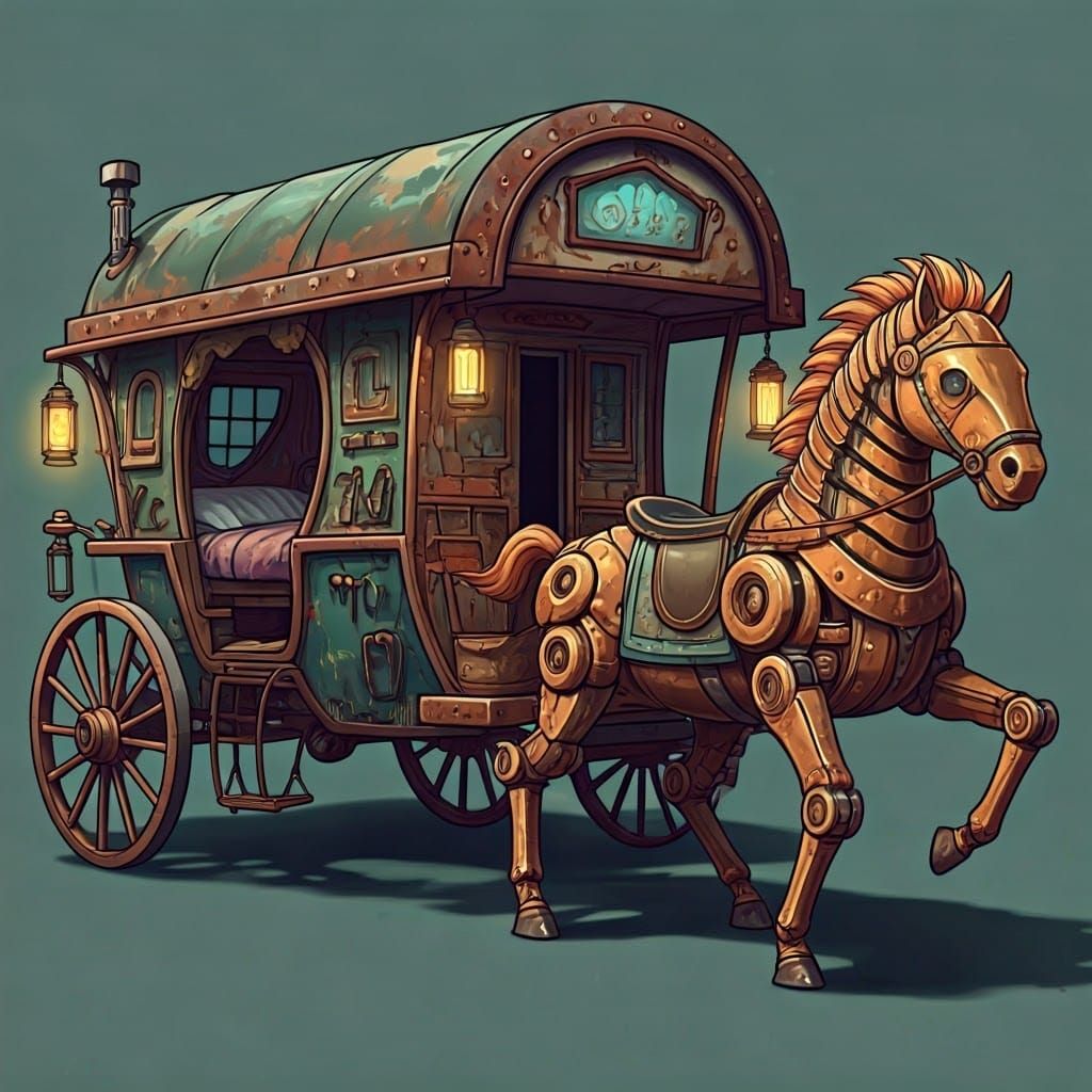 Steam-Punk Gypsy Carriage from Abandoned Amusement Park