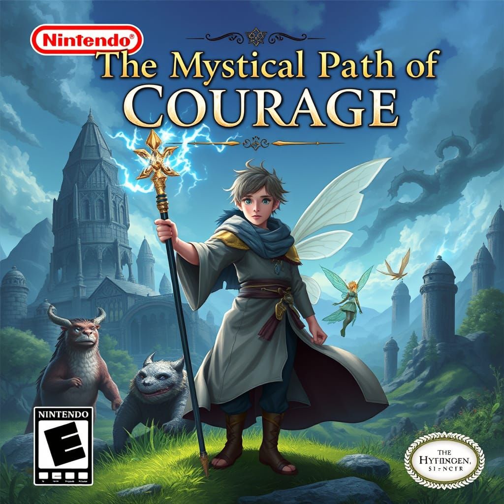 Mystical Path of Courage: Fantasy Game Cover Art